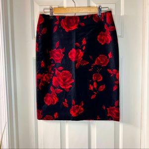 Velvet Pencil Skirt